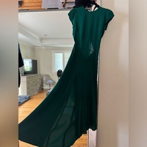 Reformation | Long Backless Dress w/slit - Green